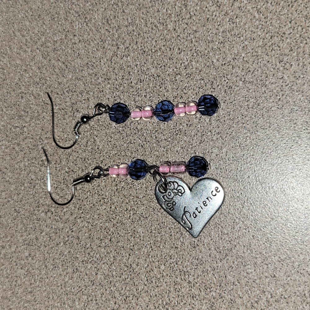 Heart dangling mismatched earrings